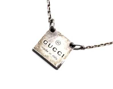 グッチ買取 SV925 ロゴ プレート ネックレス